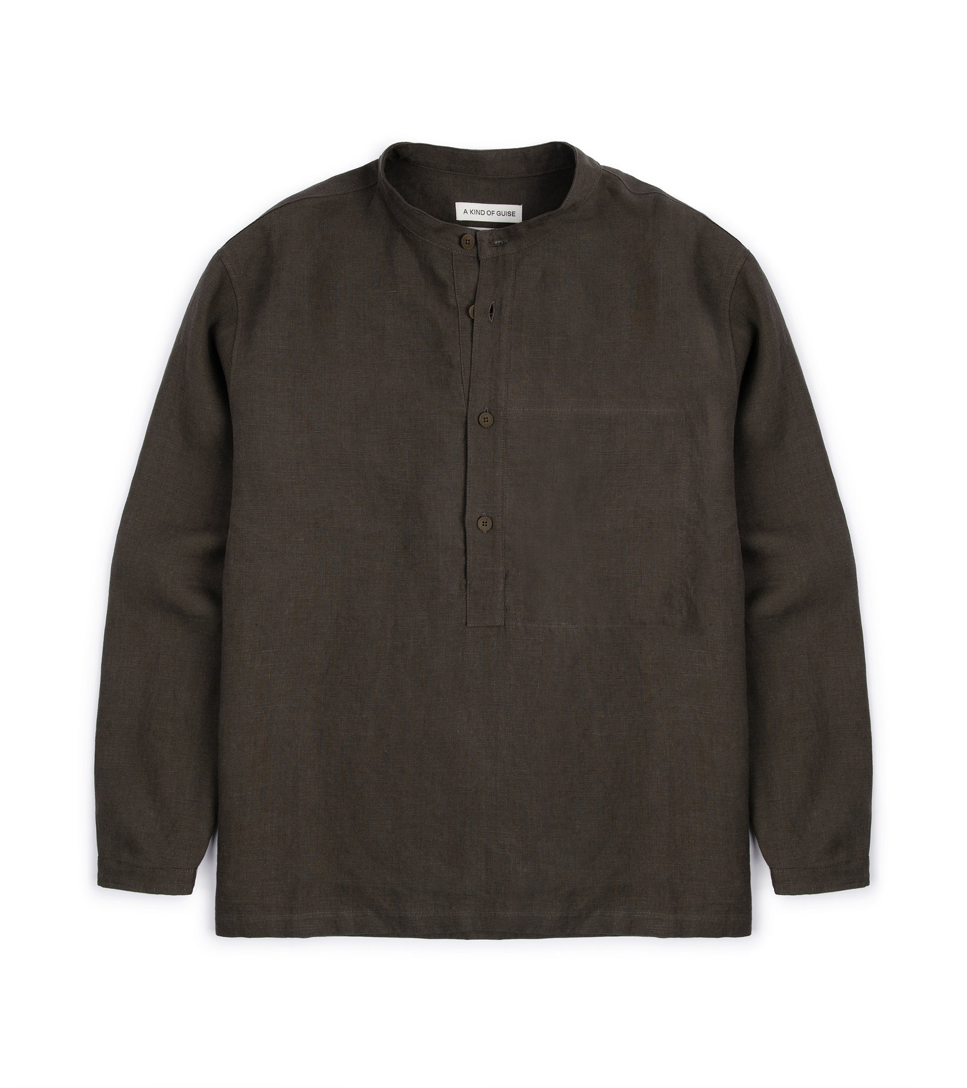 A Kind of Guise Linen Pace Pocket Shirt: Arabica