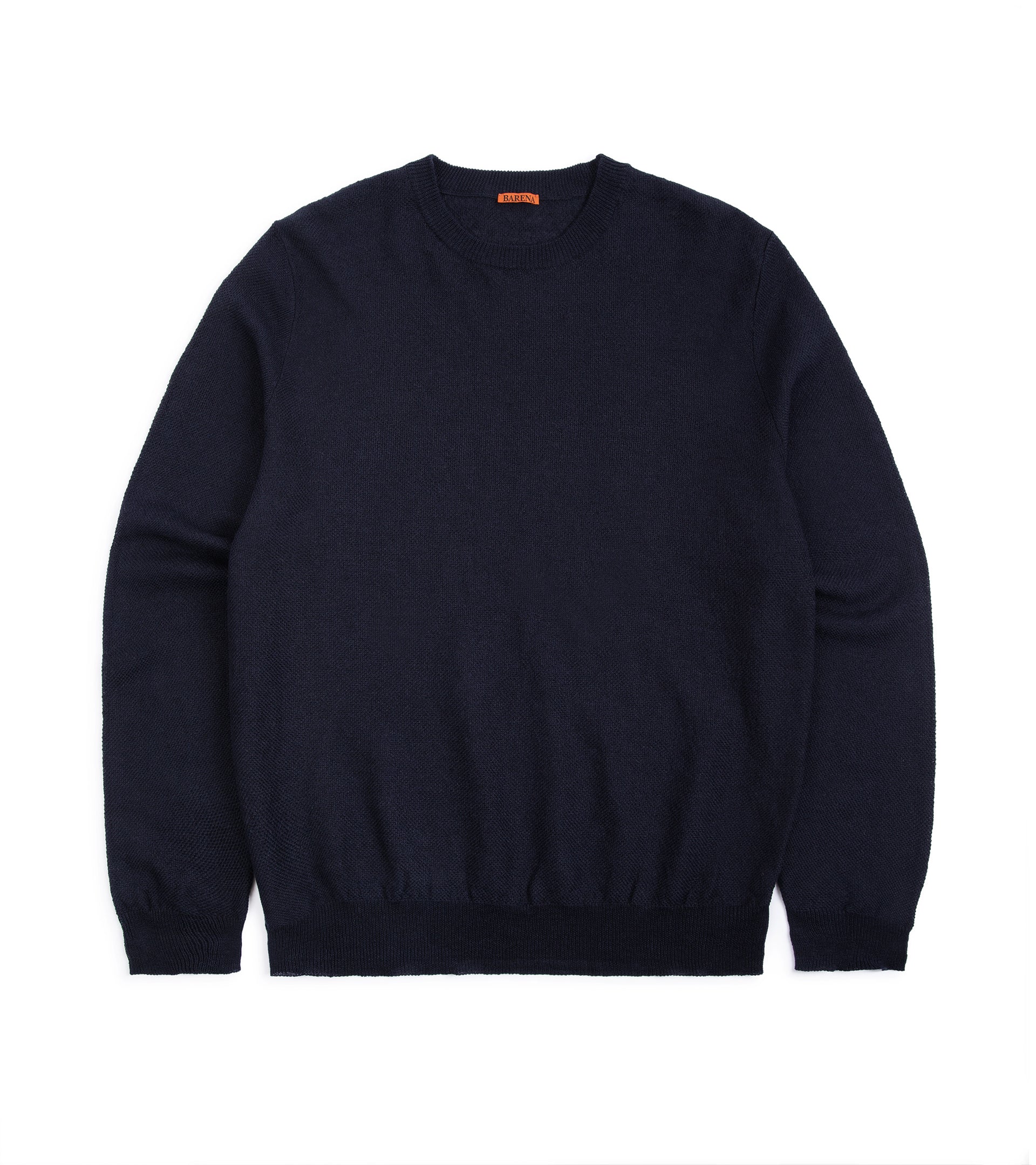 Barena Ato Slissa Cotton Linen Crew Neck Sweater: Navy