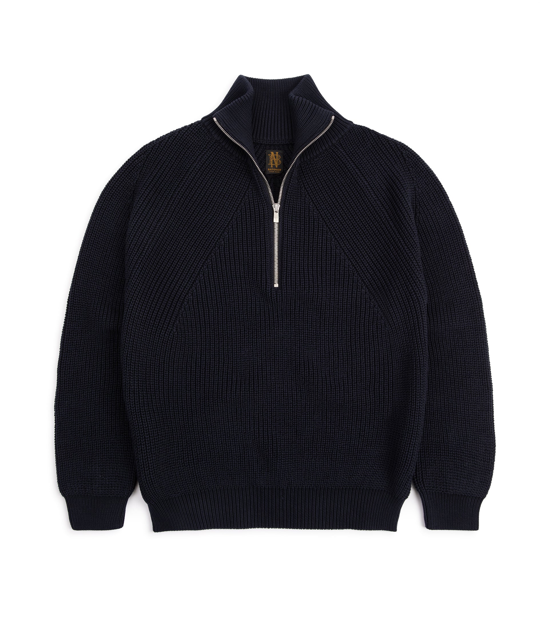 Batoner Signature Half-Zip Cotton Sweater: Dark Blue