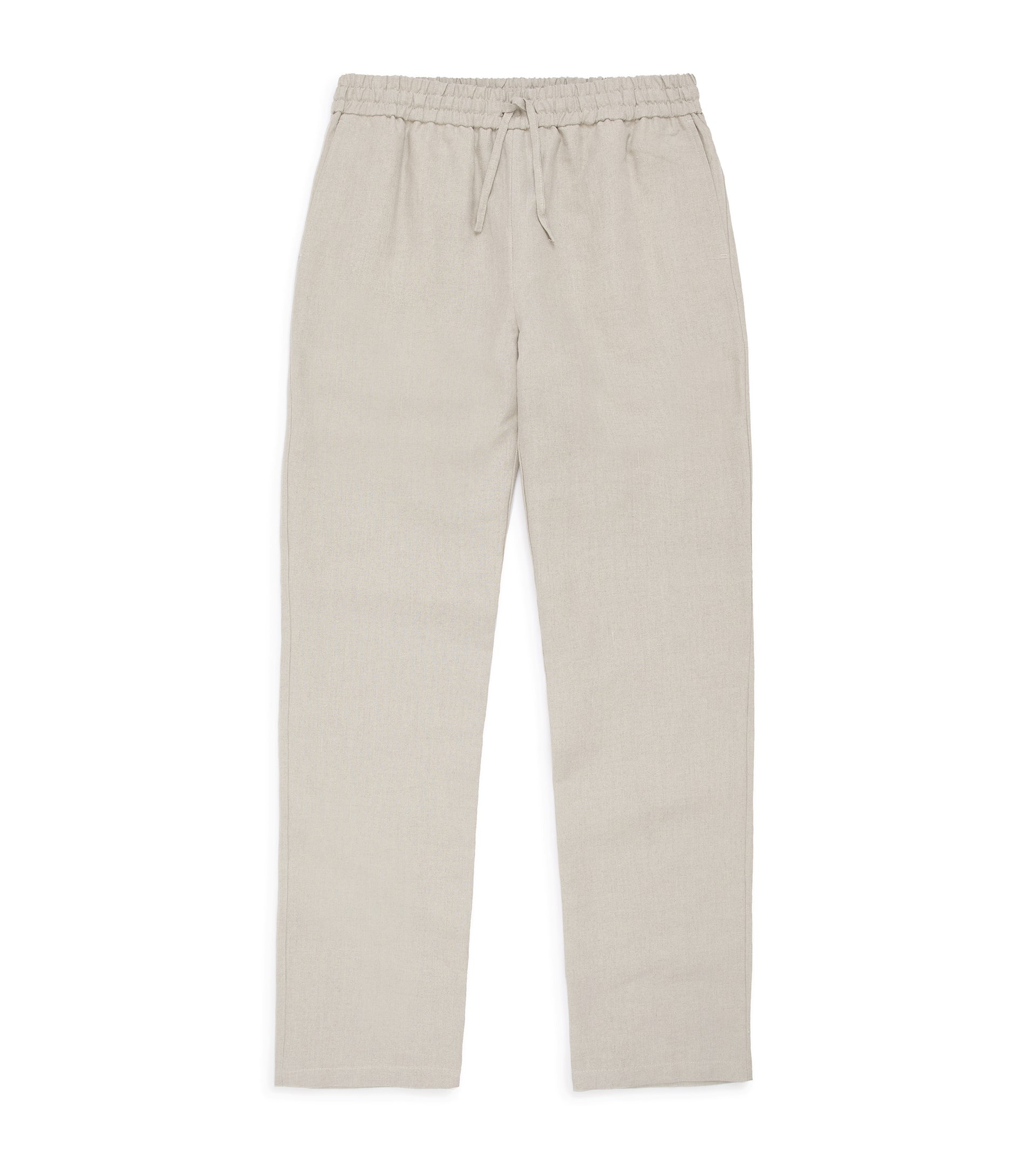 De Bonne Facture Belgian Linen Drawstring Trousers: Undyed Flax