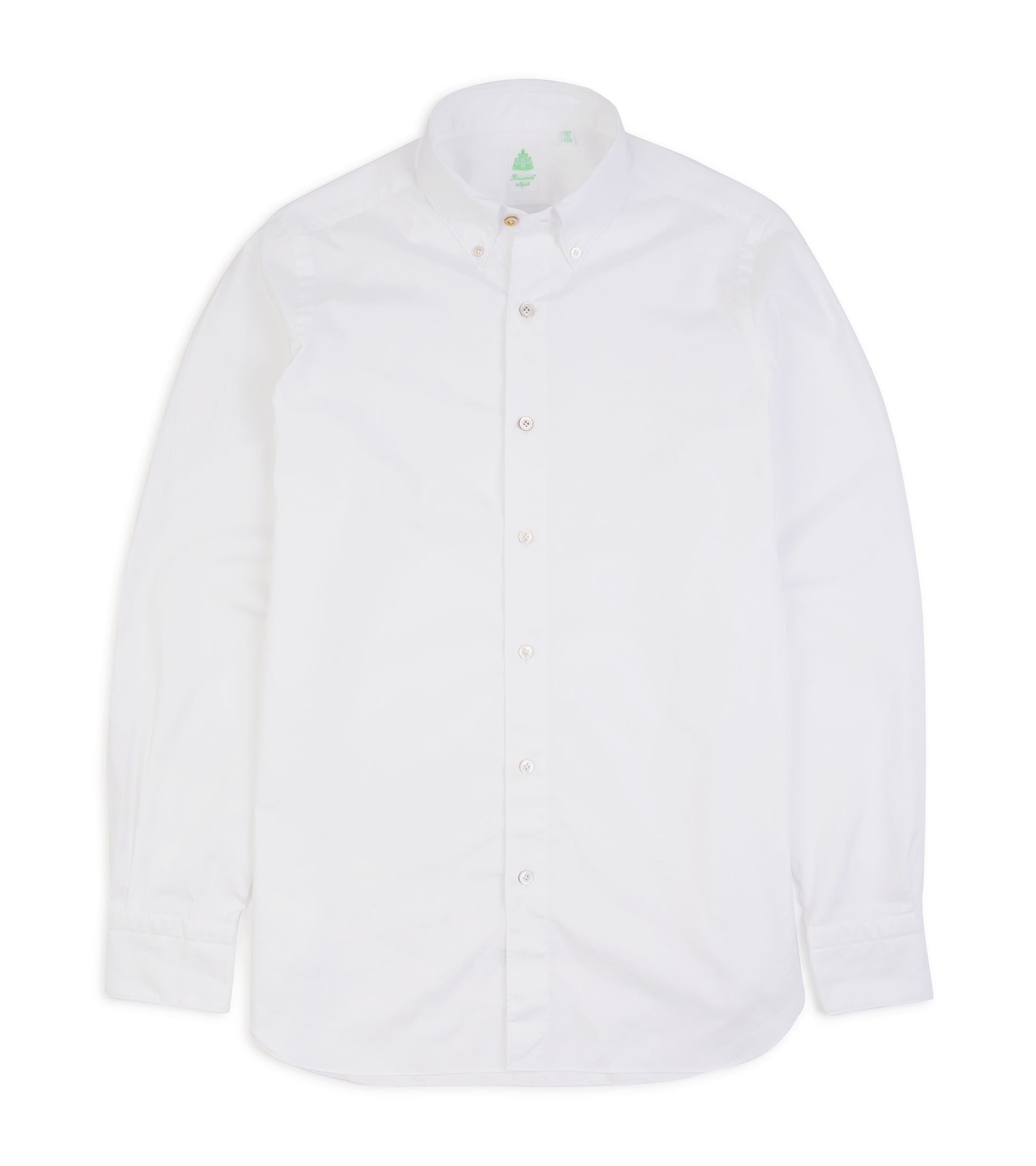 Finamore Gaeta Classic Cotton Leonardo Button Down Sport Shirt: Fine Oxford White