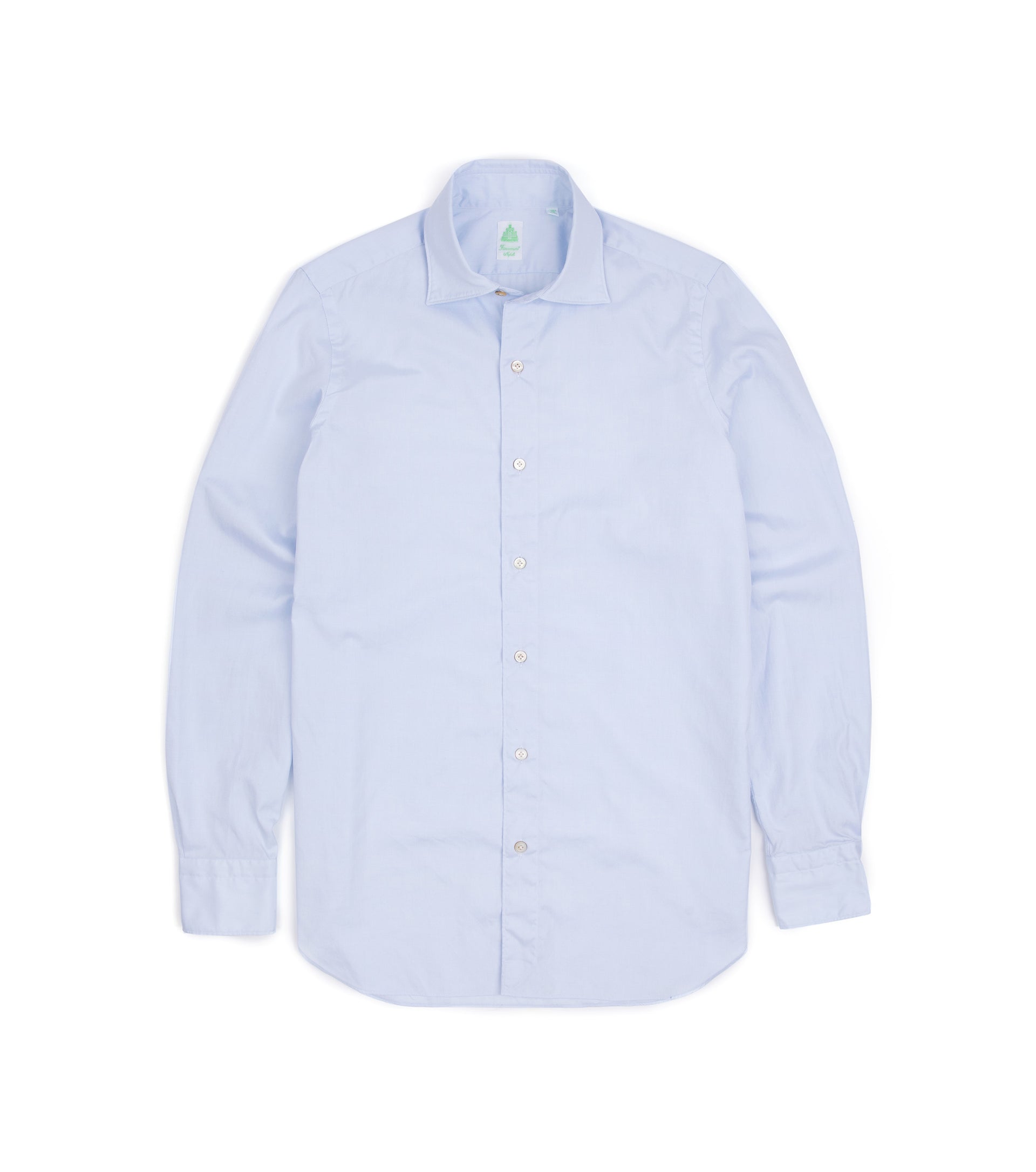 Finamore Gaeta Classic Cotton Luigi Sport Shirt: Fine Oxford Blue