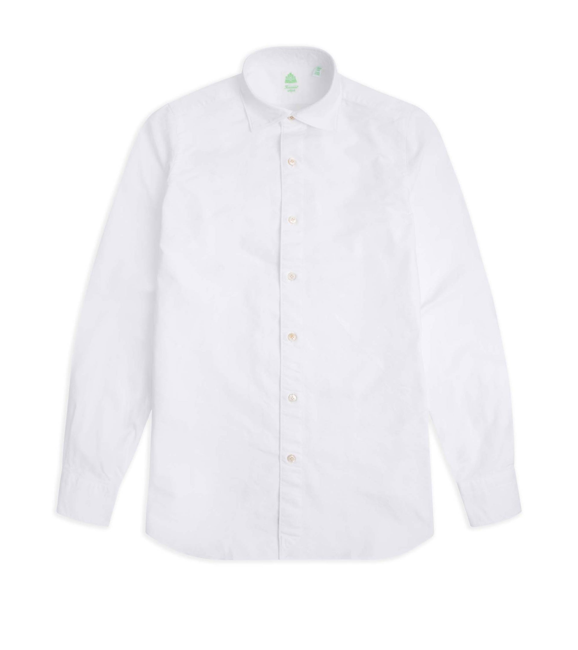 Finamore Gaeta Classic Cotton Luigi Sport Shirt: White Oxford