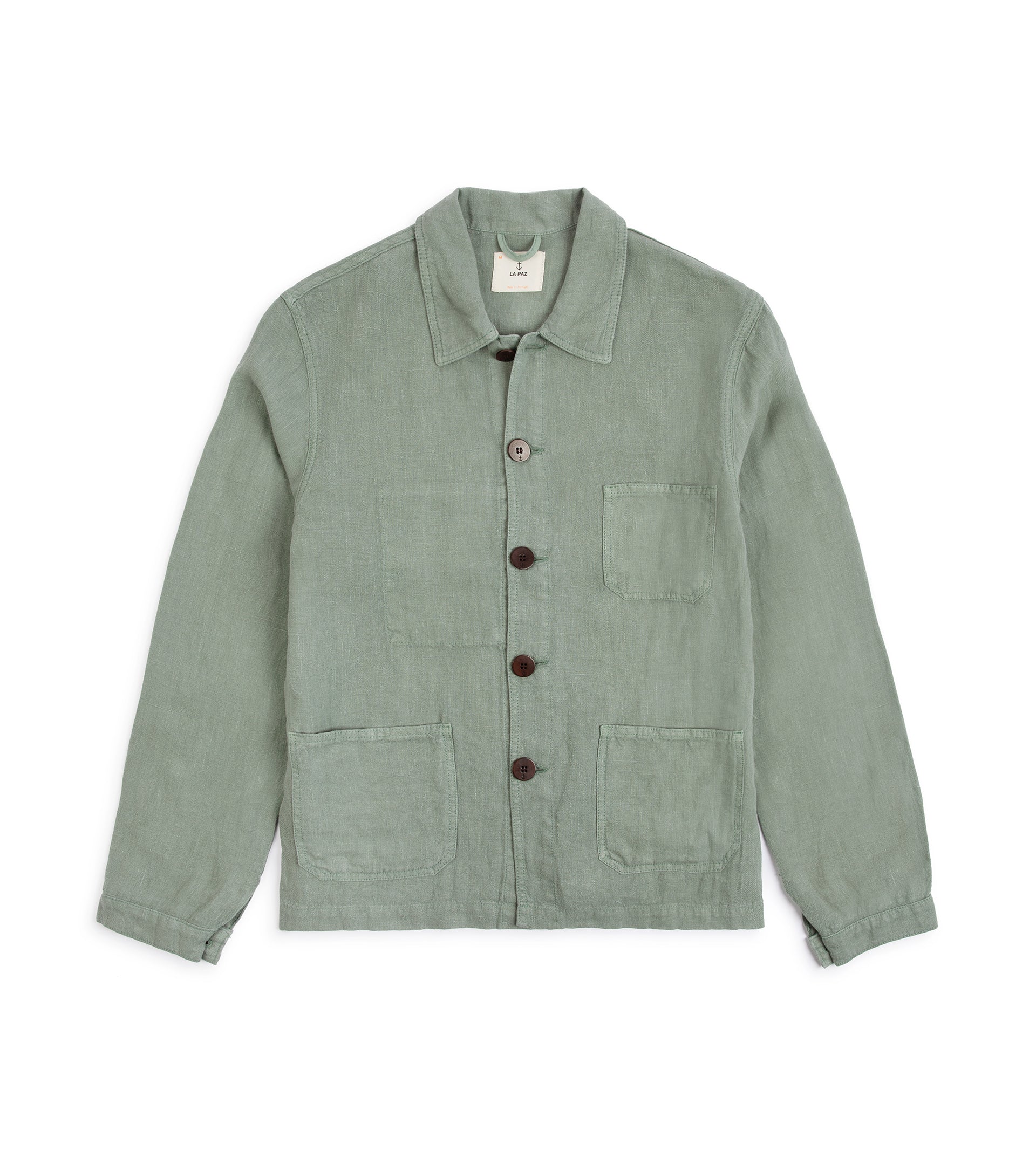 La Paz Batista Linen Work Jacket: Green Bay