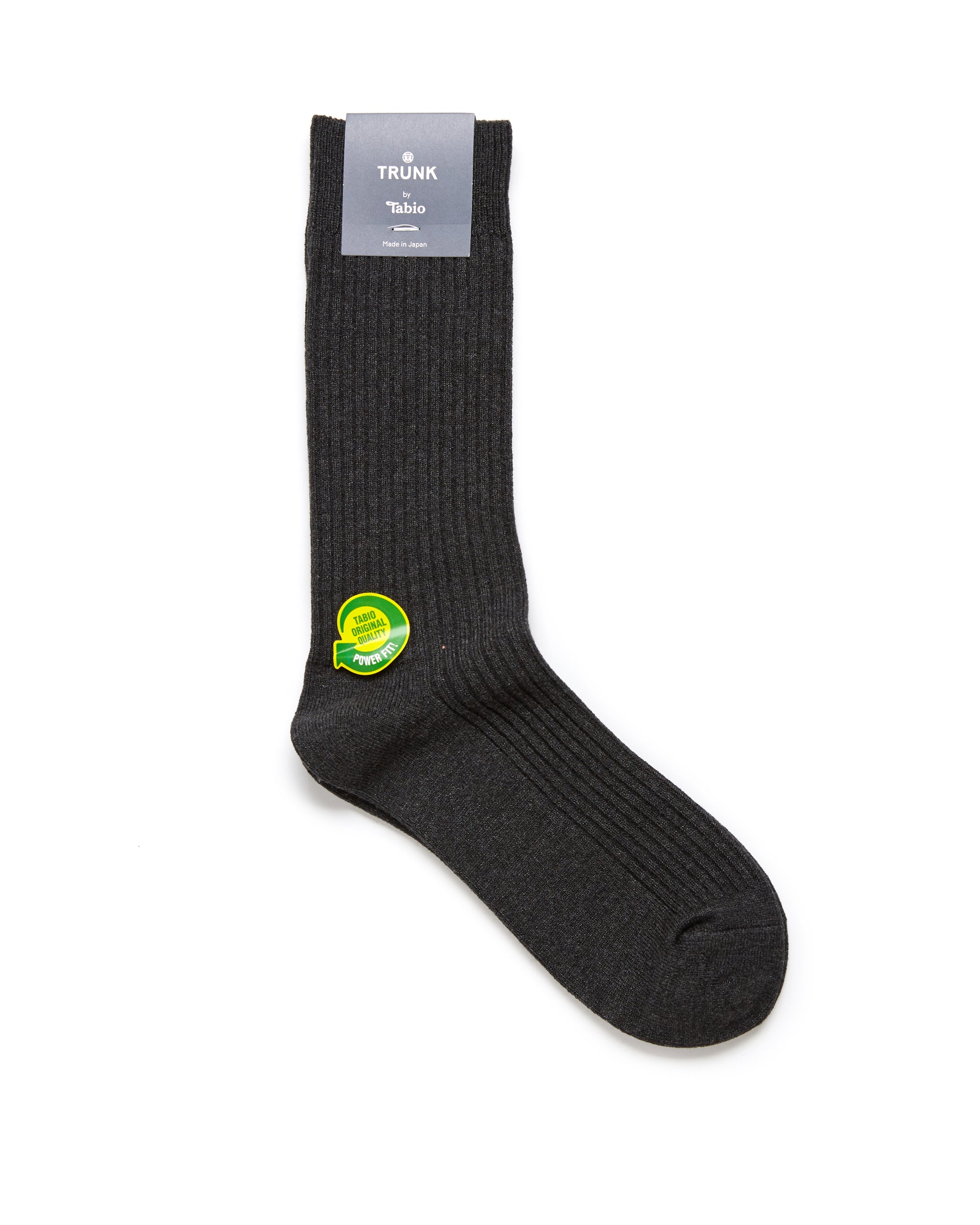 Tabio Power Fit Crew Socks: Heather Charcoal