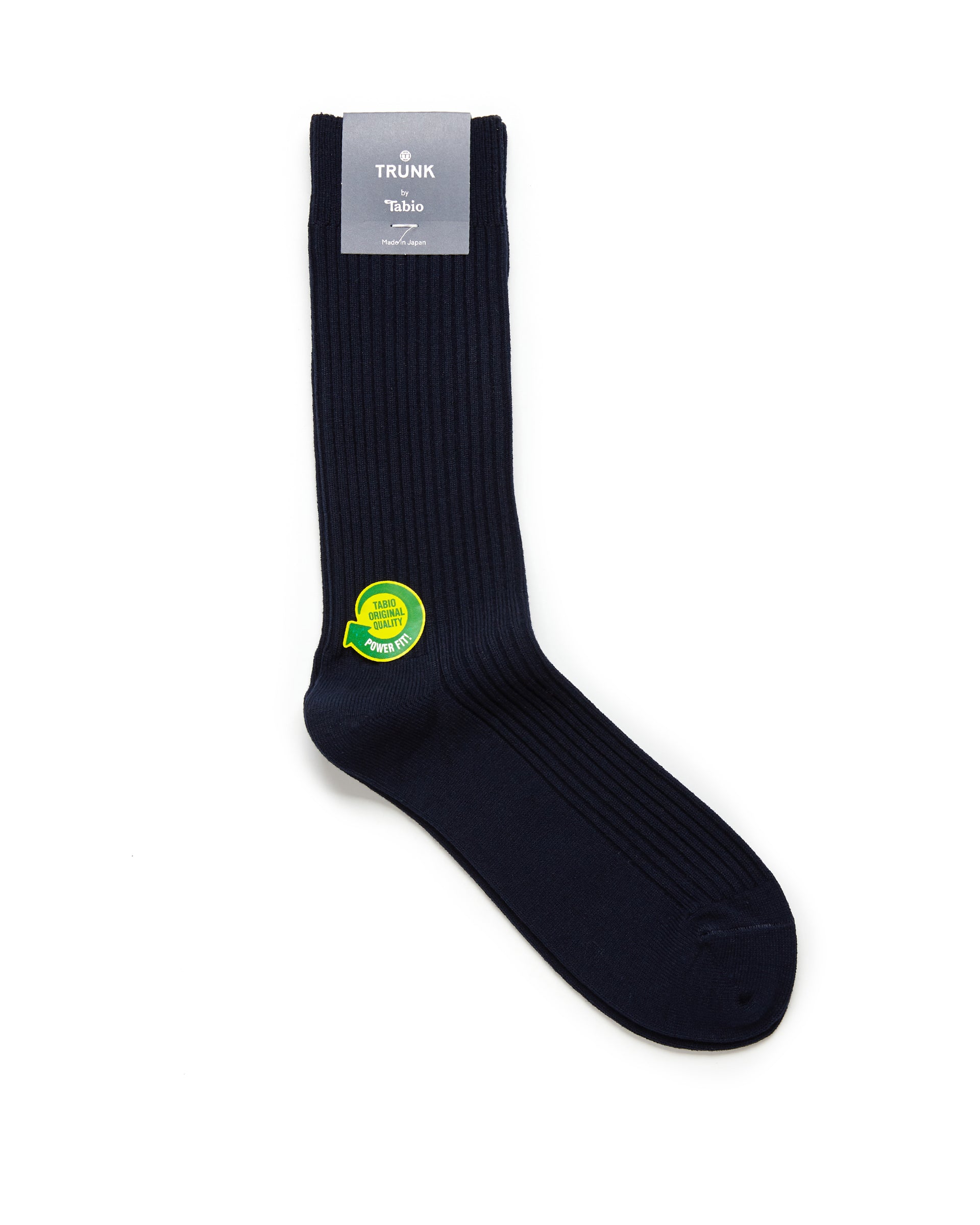 Tabio Power Fit Crew Socks: Navy