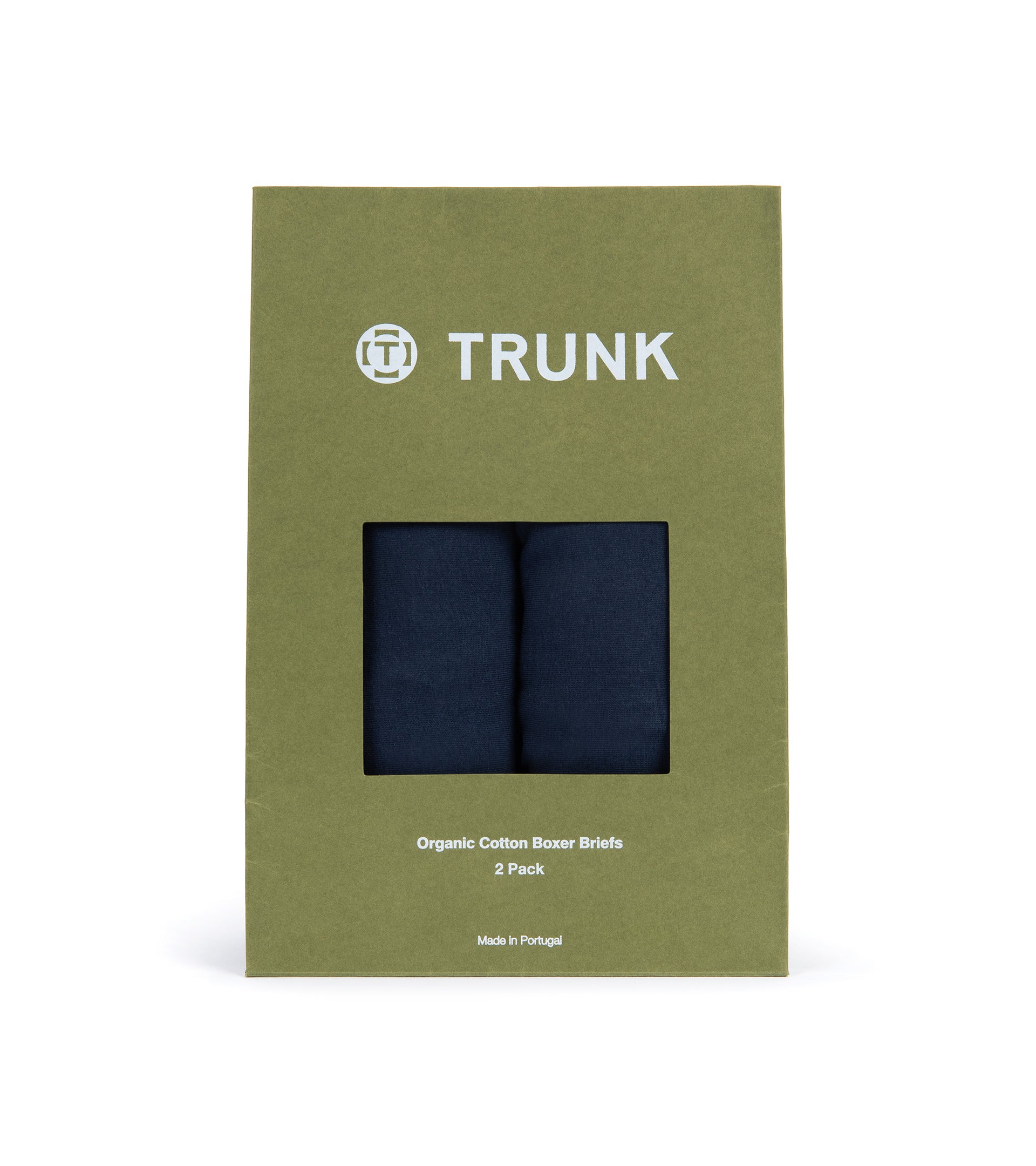 Trunk 2 Pack Organic Cotton Boxer Briefs: Navy