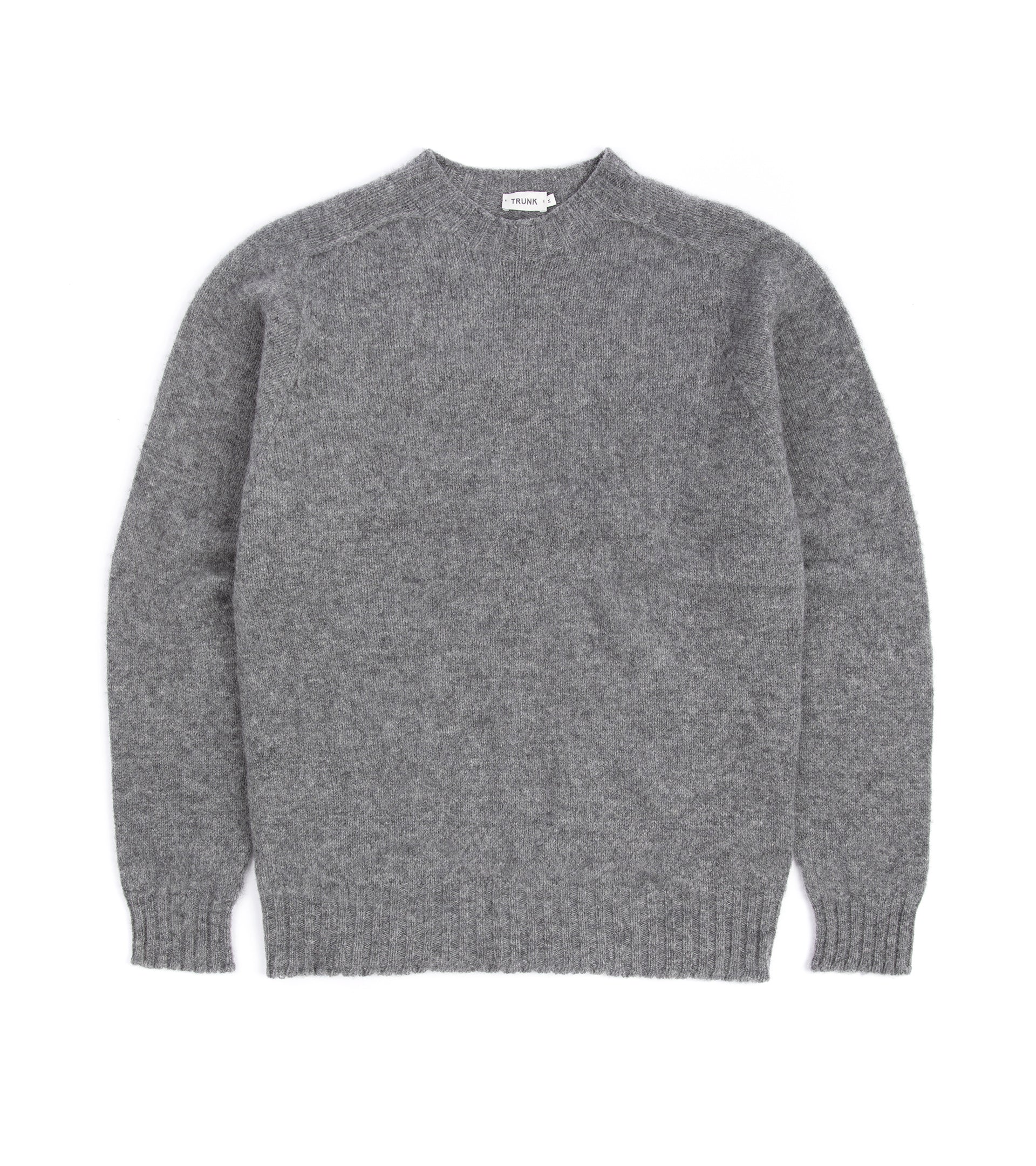 Trunk Berwick Brushed Shetland Crew Sweater: Dark Grey