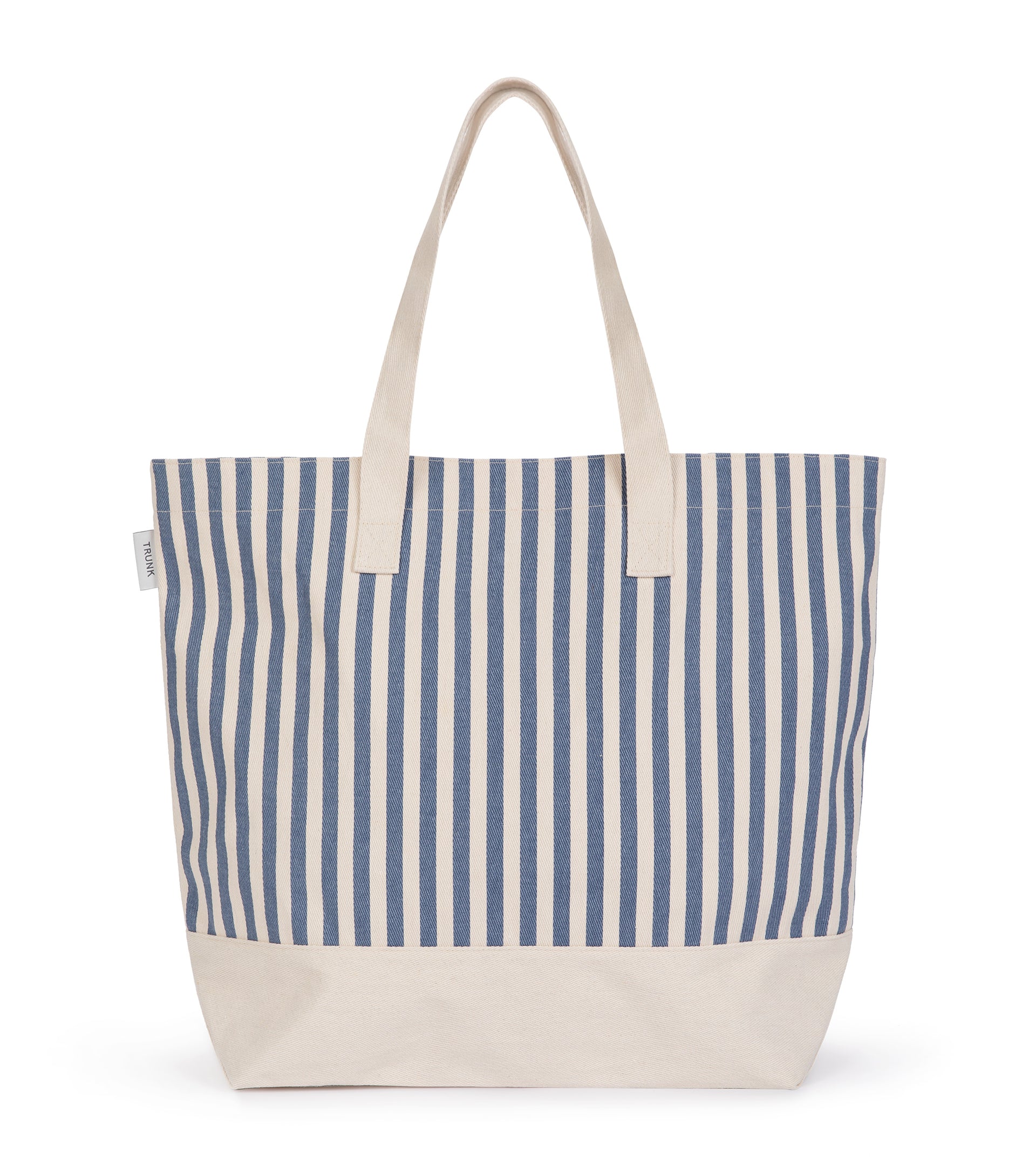 Trunk Large Stripe Holiday Tote Bag: Blue