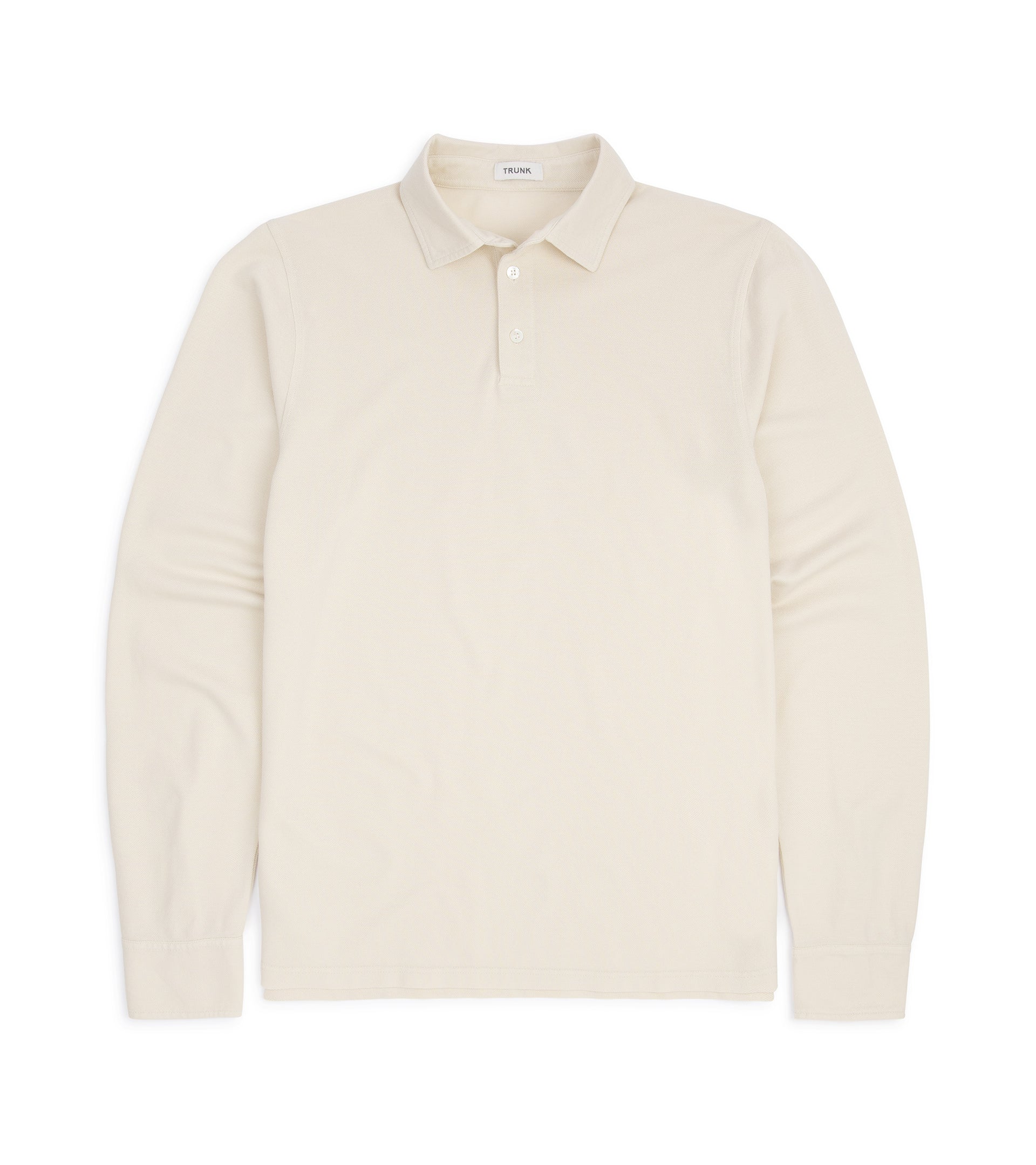 Trunk Moxon Long Sleeve Polo Shirt: Cream