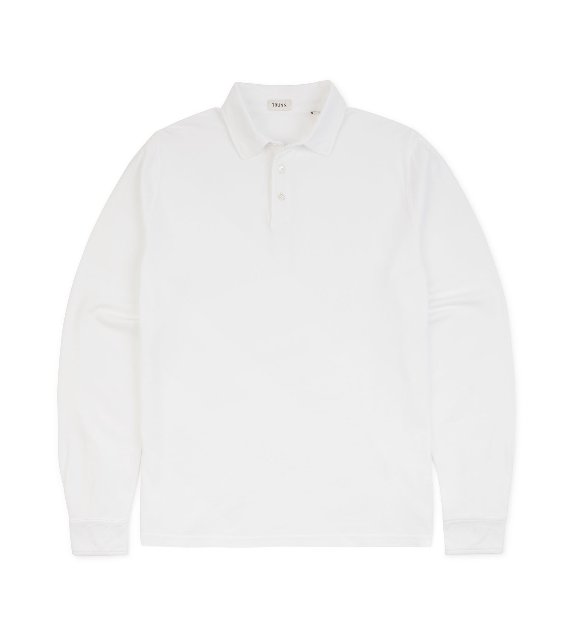 Trunk Moxon Long Sleeve Polo Shirt: White