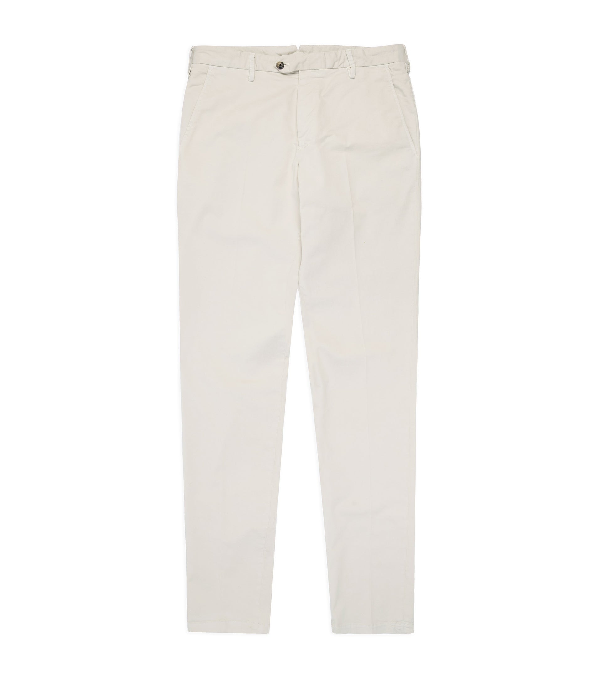 Trunk Welbeck Flat Front Cotton Trousers: Bone