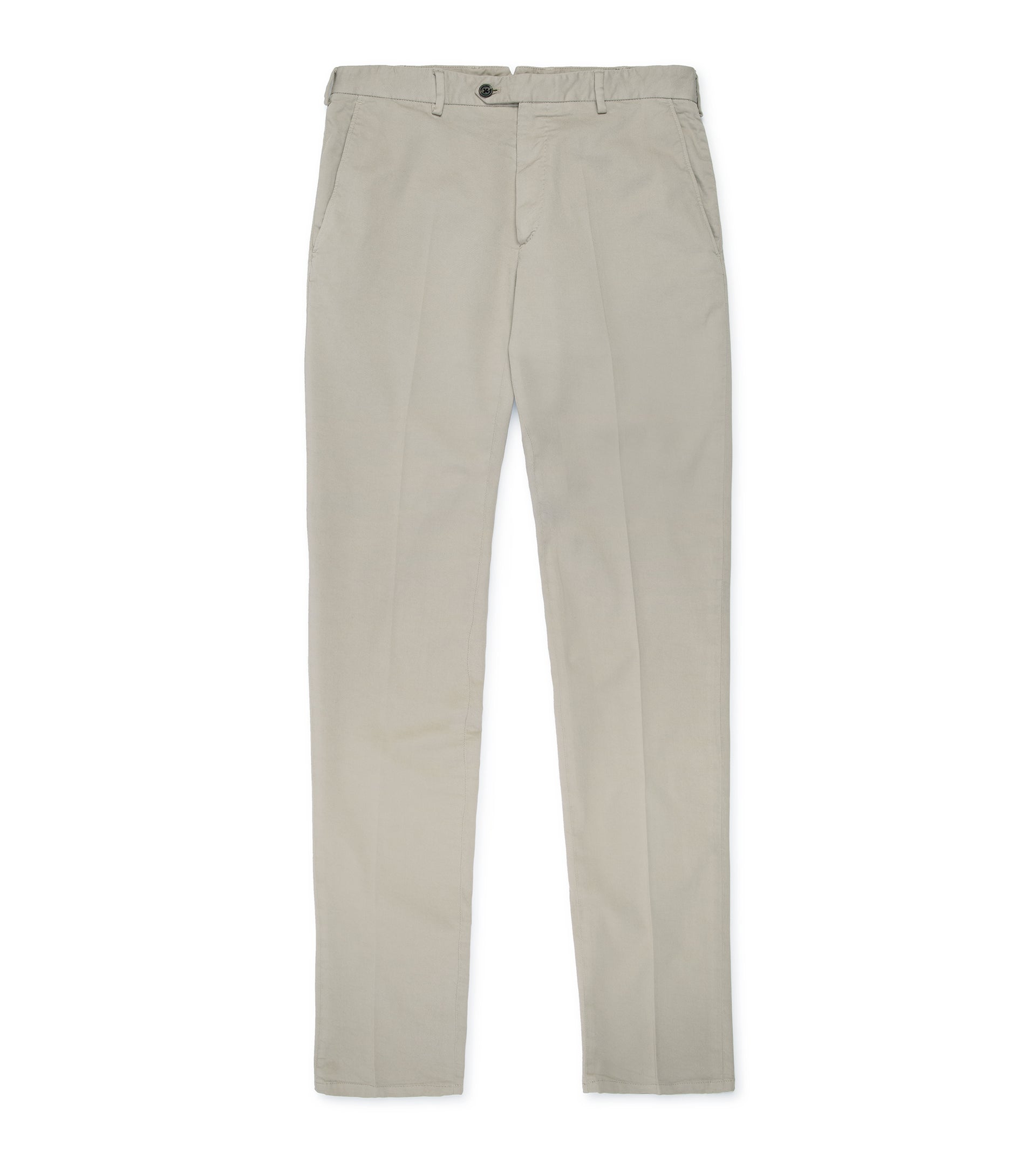 Trunk Welbeck Flat Front Cotton Trousers: Greige