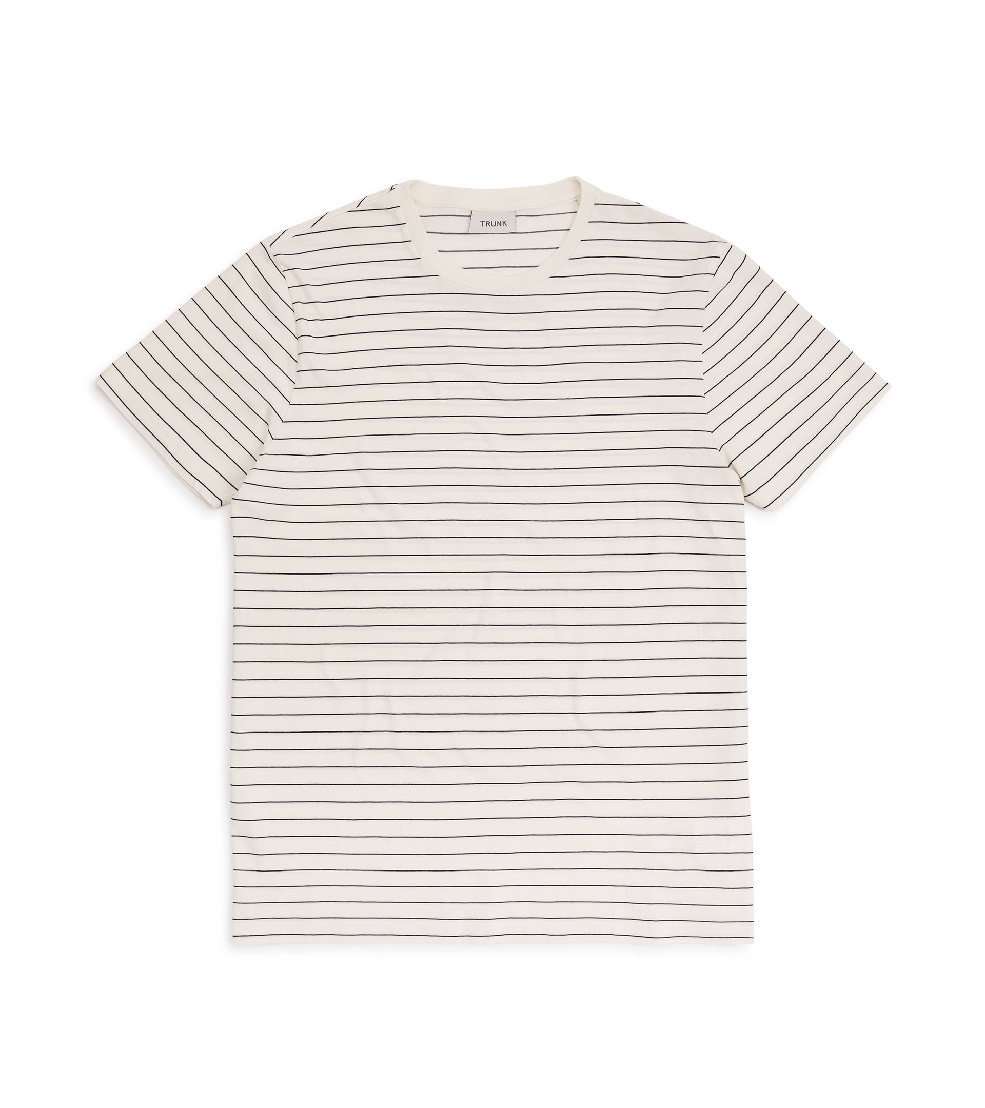 Trunk York Organic Cotton Fine Stripe T-Shirt: Ecru