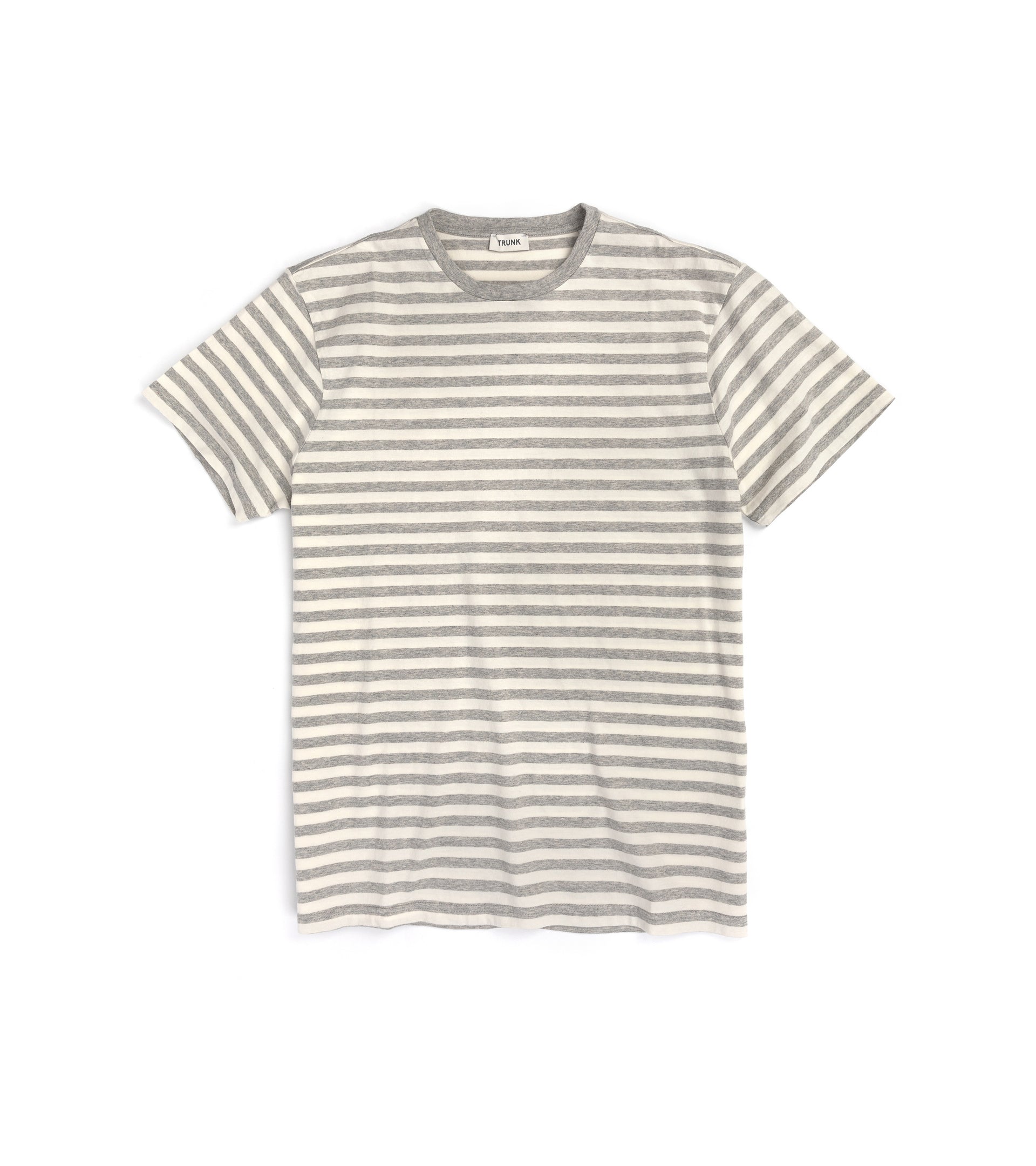 Trunk York Stripe T-Shirt: Ecru/Grey