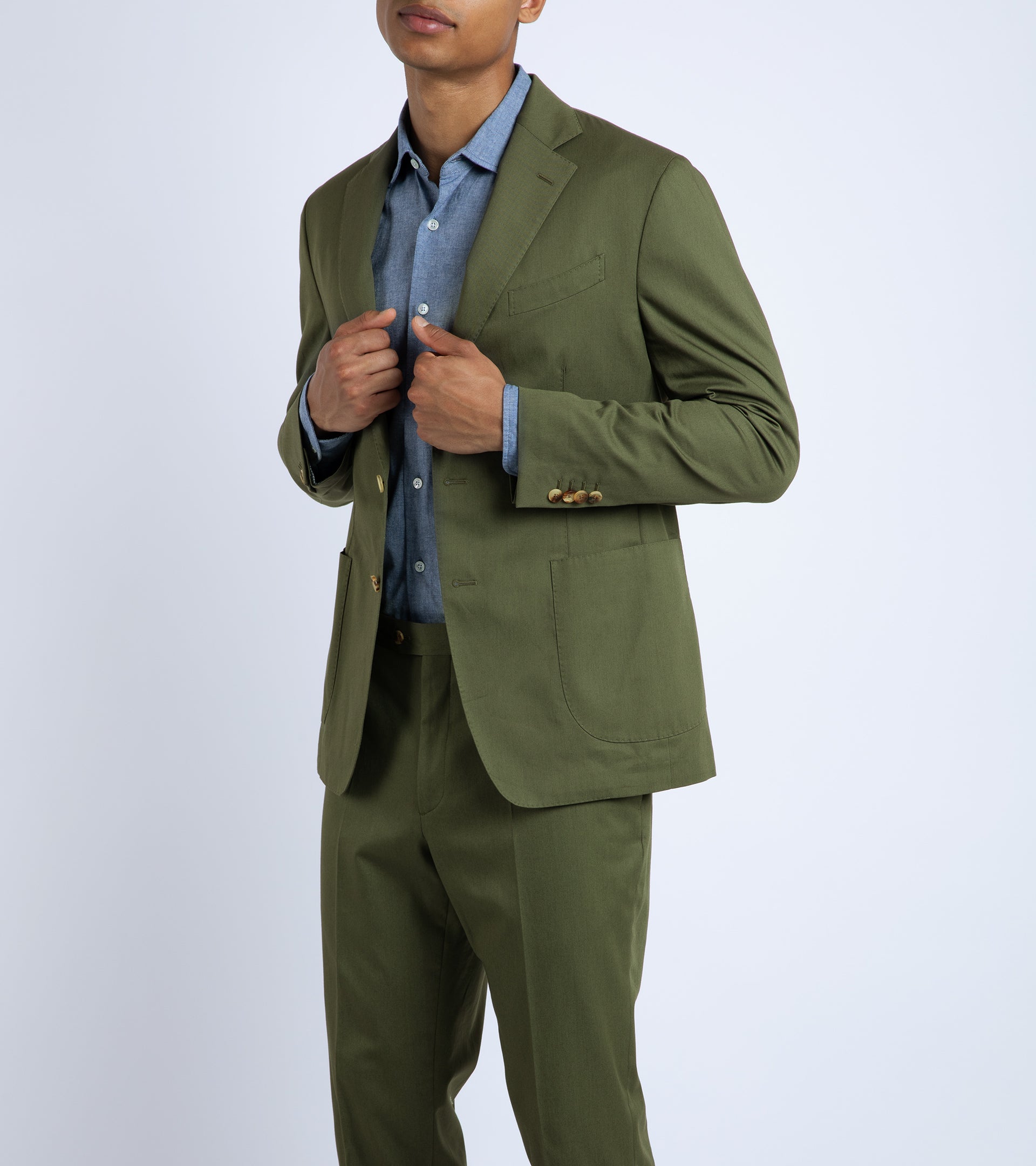 Trunk Wigmore Organic Cotton Suit Jacket: Olive