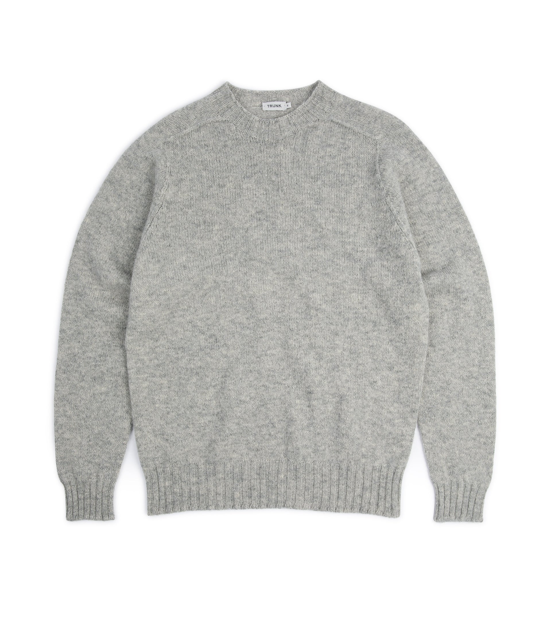 Trunk Berwick Shetland Crew Sweater: Grey Marl