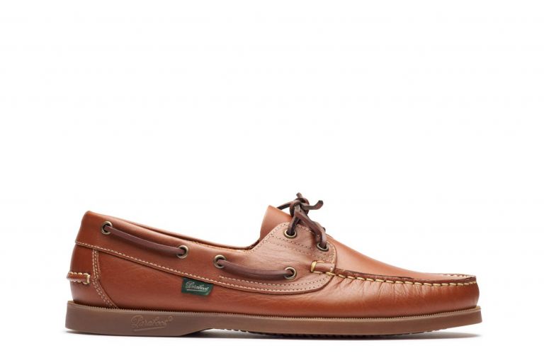 Paraboot Barth Leather Boat Shoe: Whiskey